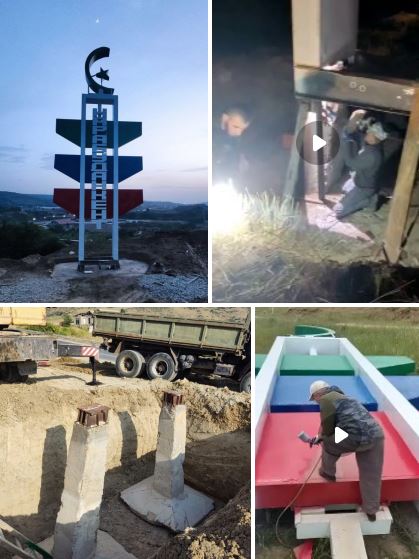 При въезде в Карабудахкент установили стелу «КАРАБУДАХКЕНТ»