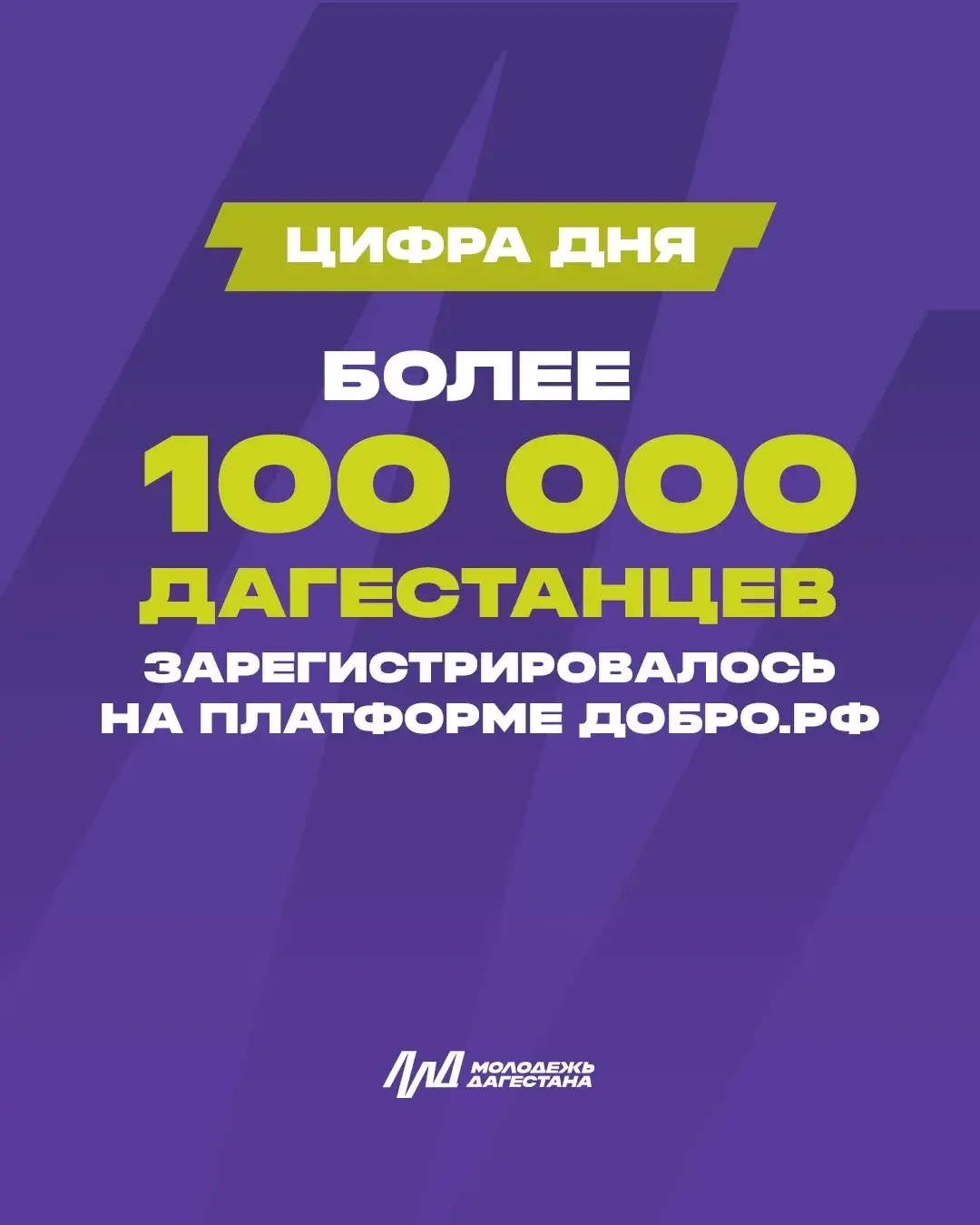 100 тысяч добровольцев из Дагестана зарегистрировались на платформе ДОБРО.РФ