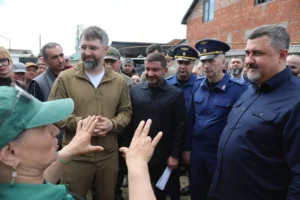 Фёдор Щукин проинспектировал восстановительные работы в пострадавшем от паводков Дербентском районе